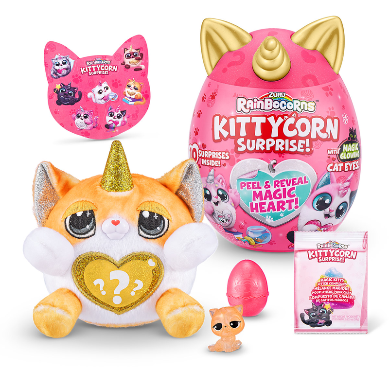 RAINBOCORNS, jucarie de plus, Unicorn Curcubeu Pisicuta infant-ro